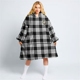 MacFarlane Black _ White Tartan Hoodie Blanket